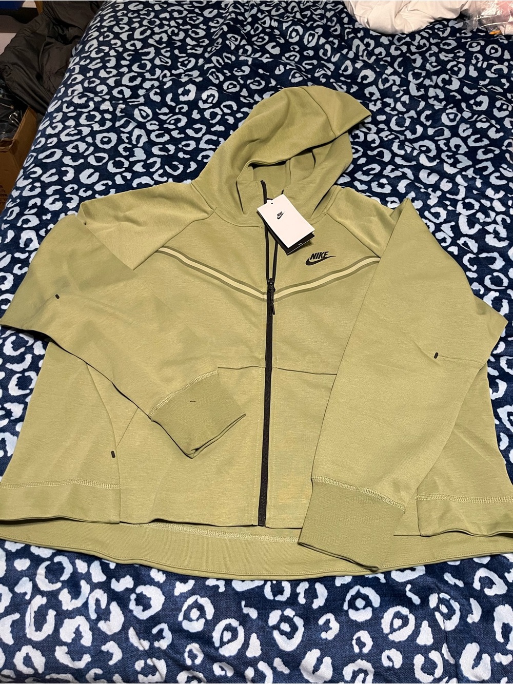 Nike Olive Green Women's Full-Zip Hooded Jacket
